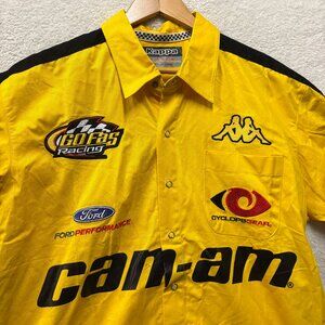 Kappa Men's Can-Am Ford Go Fast Button Down Short Sleeve Racing Shirt Large L